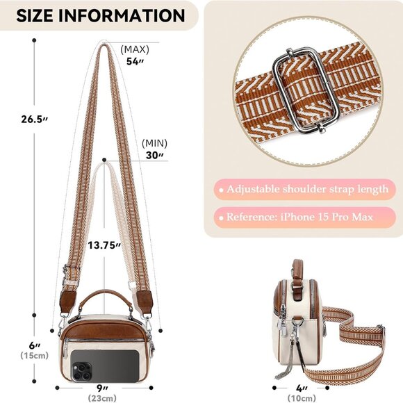 Chic Adjustable Wide Strap Crossbody Handbag - Perfect for Fashion-Forward Women - Picture 3 of 6